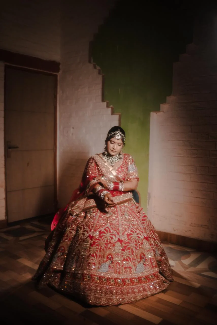 Close detail image of bride feet and flower petals during ceremony